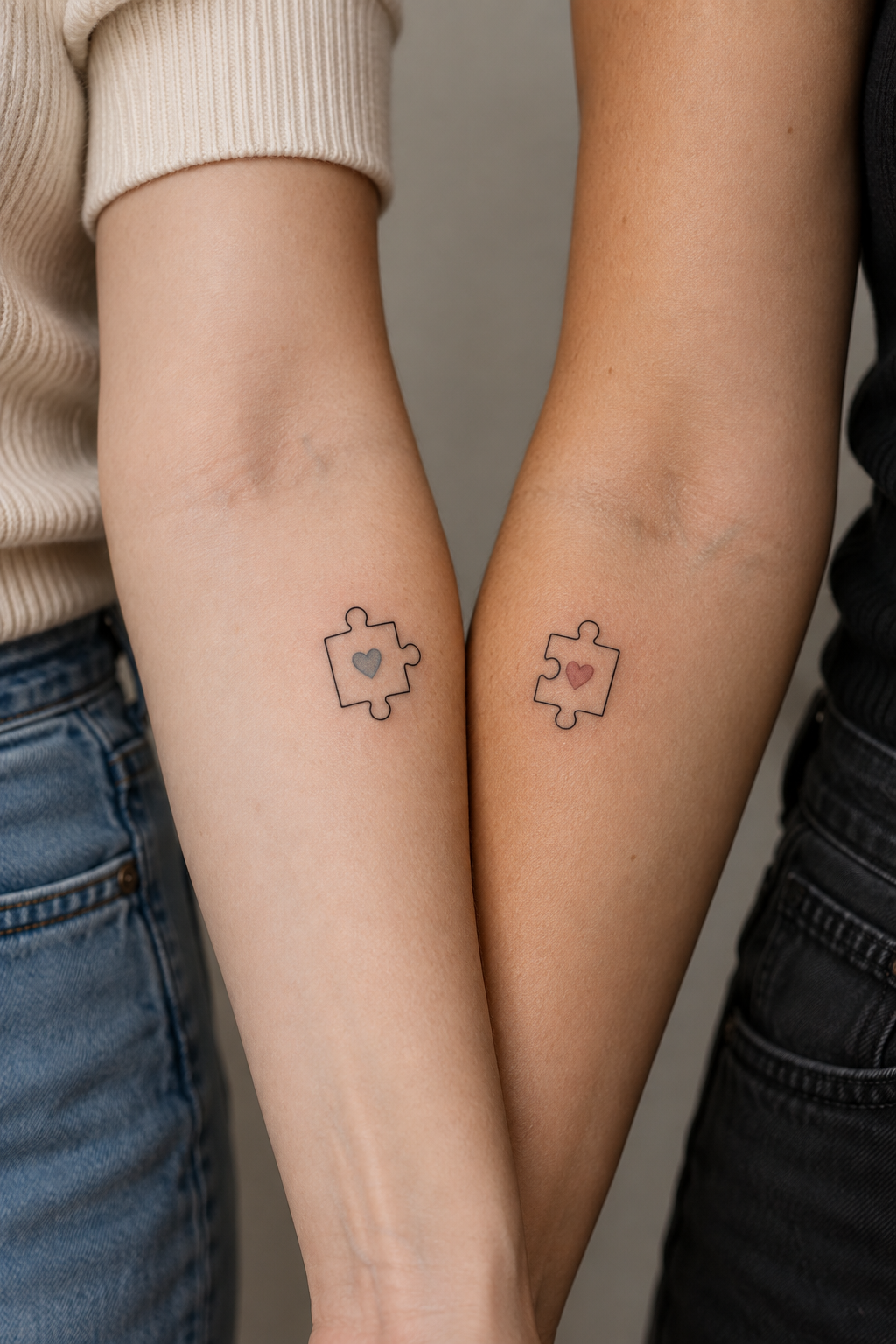 Puzzle Pieces small friendship tattoo idea