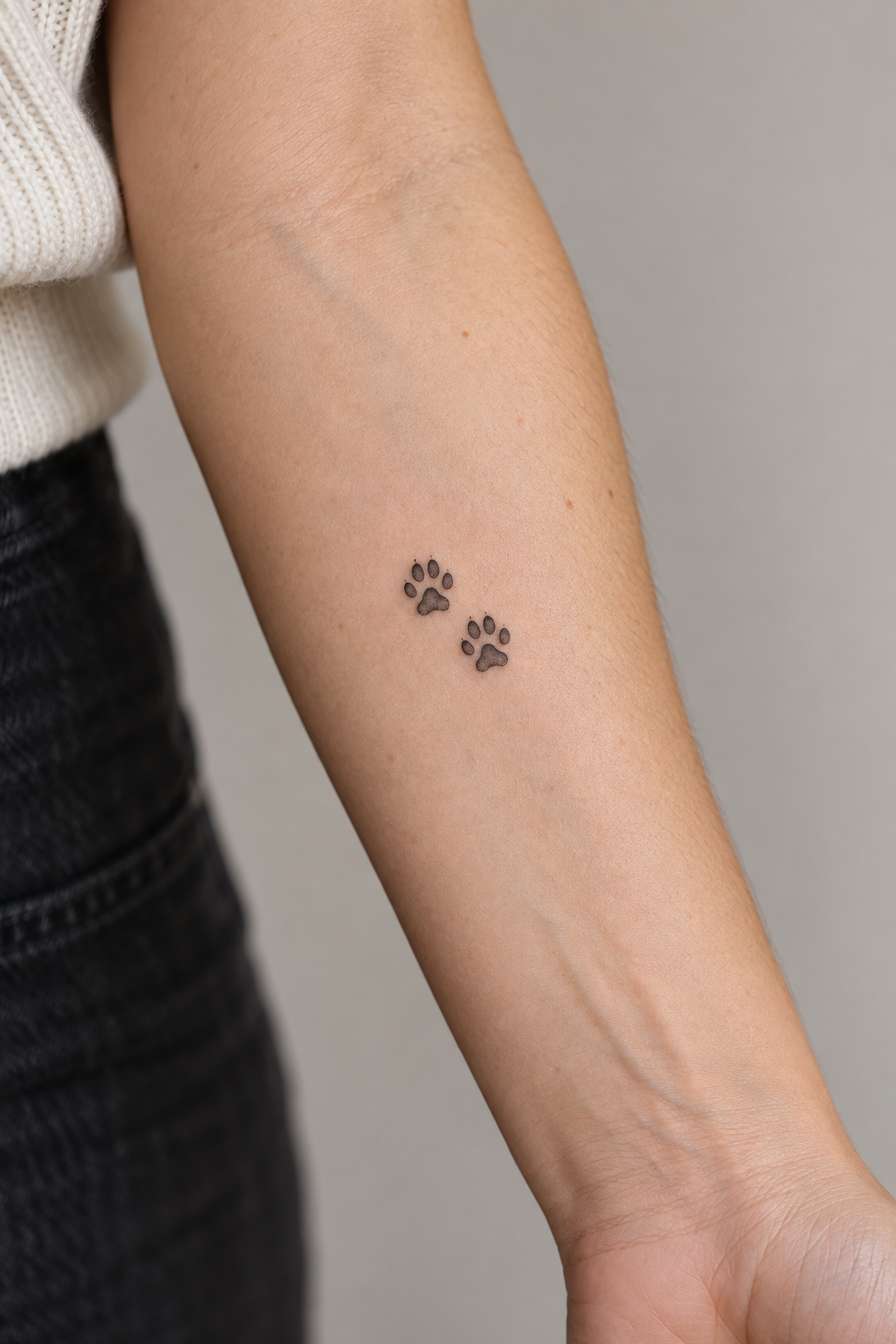 Tiny Paw Prints small friendship tattoo idea