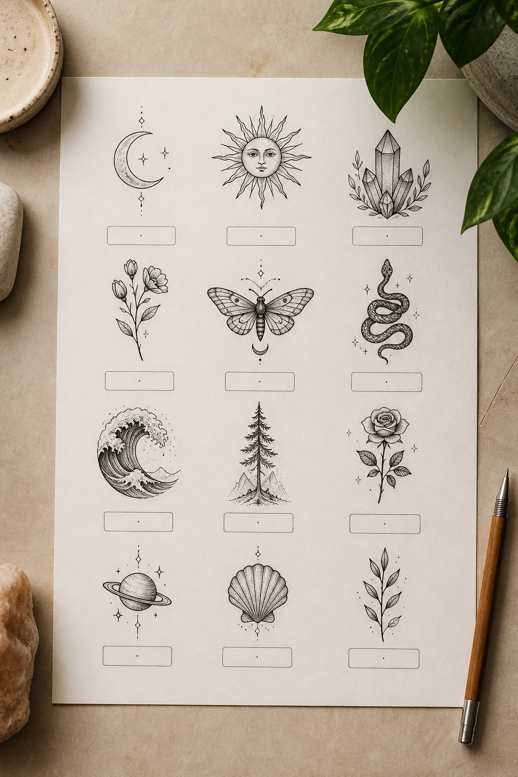 what is a flash tattoo: pre-drawn flash designs with transparent price and size notes