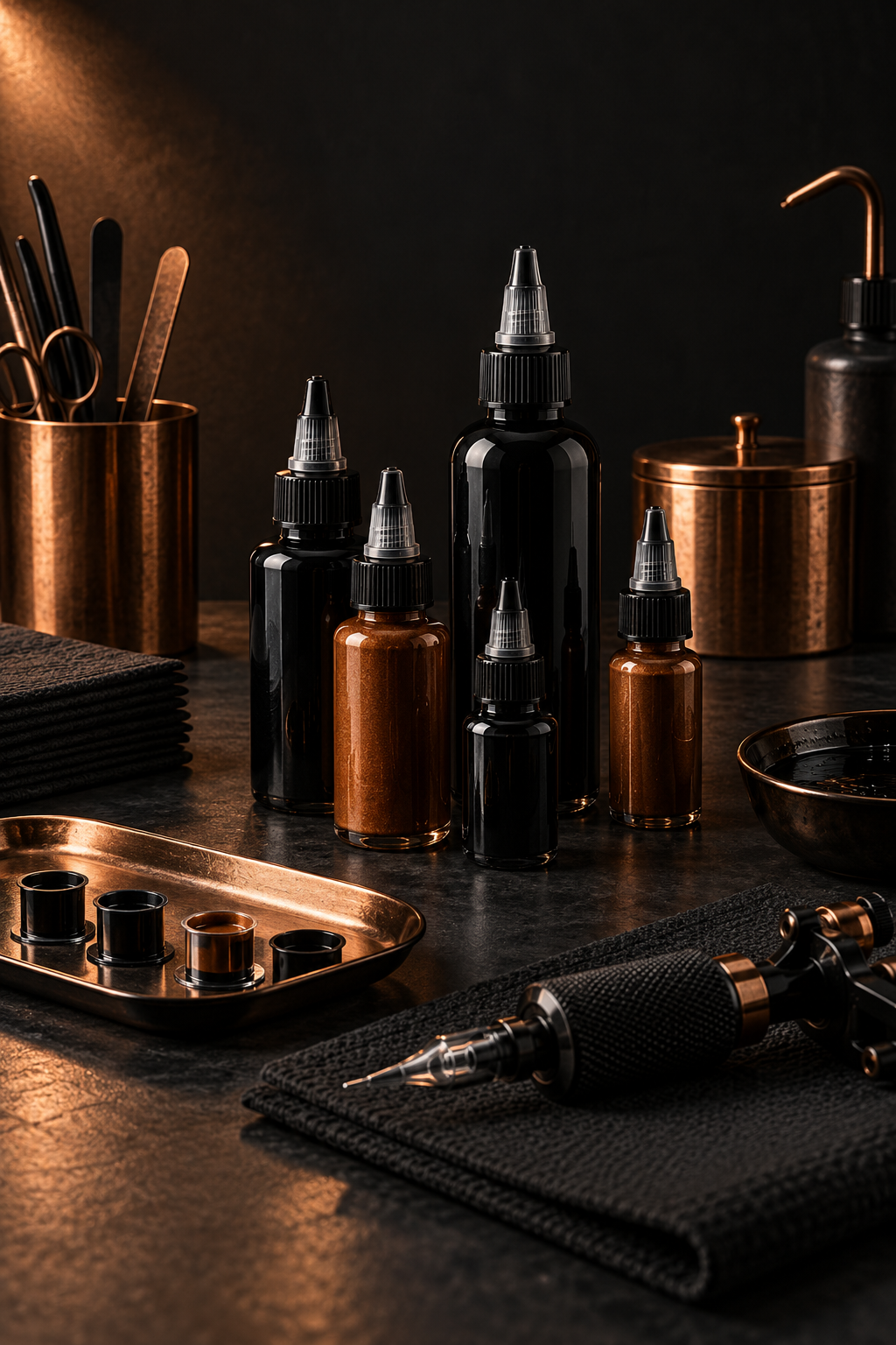 best rated tattoo ink bottles in a professional studio