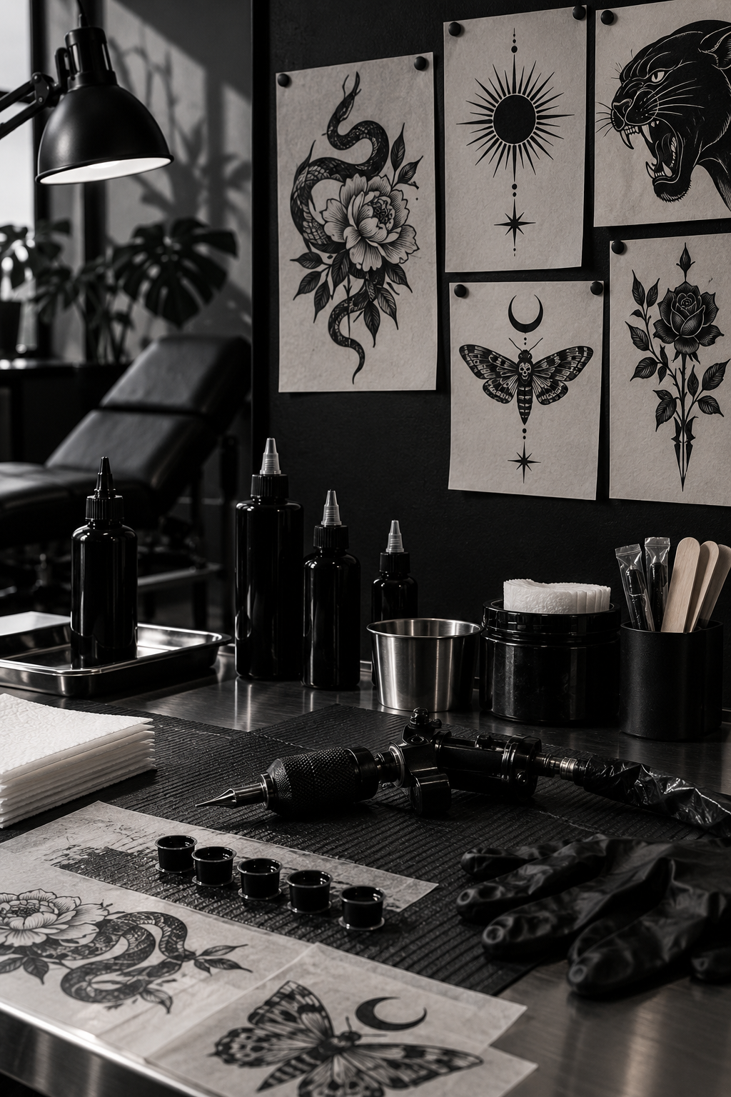 High-contrast blackwork ink