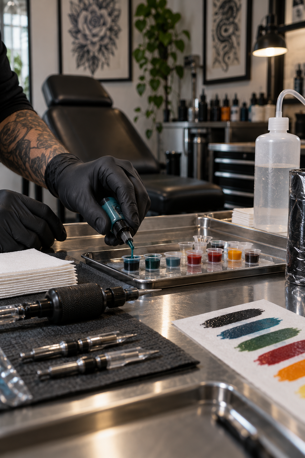 A practical artist testing palette