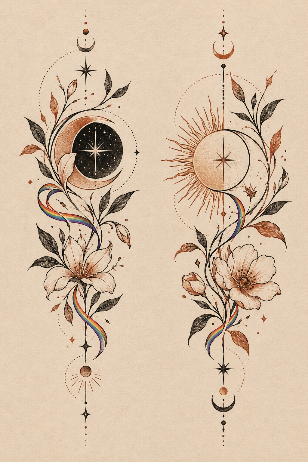 Matching scissors LGBT couple tattoo idea