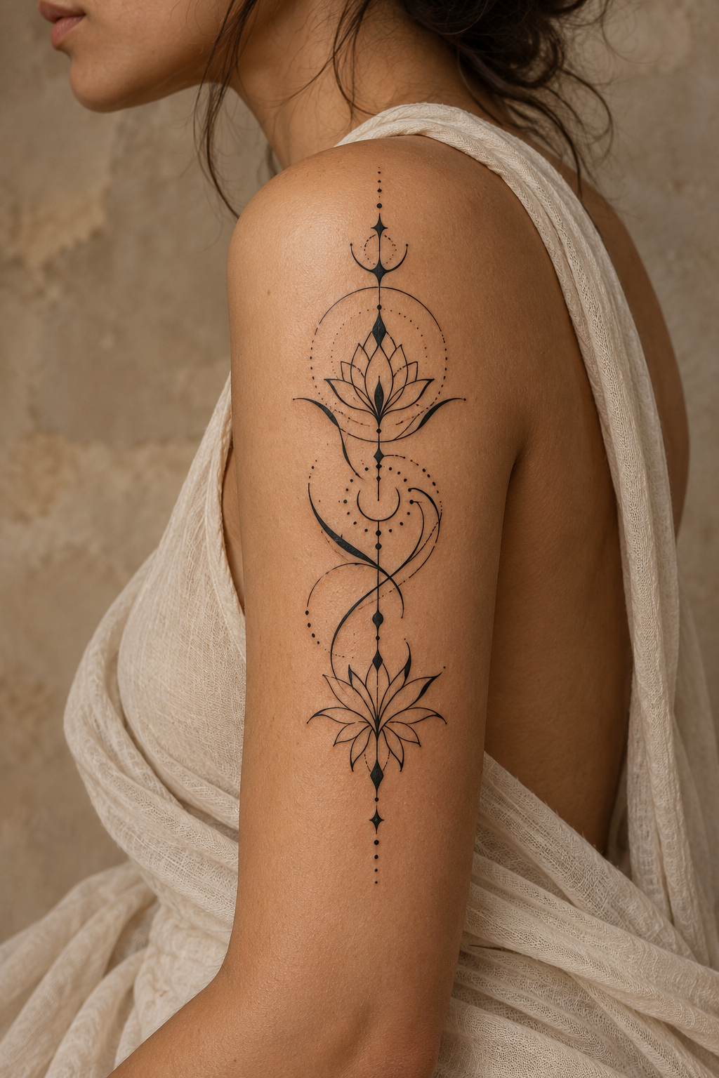 Long Sanskrit phrase tattoo design