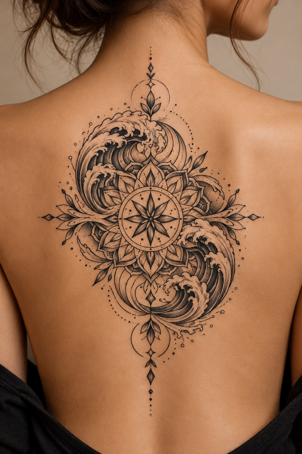 Tide and mandala mandala tattoo idea