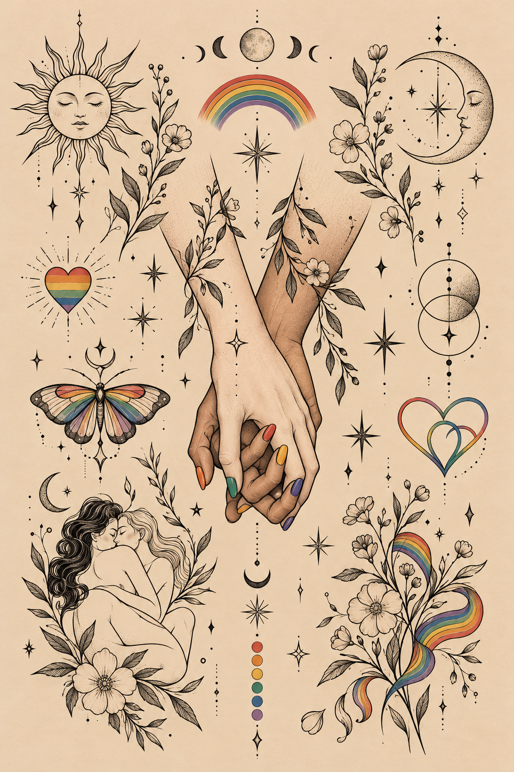 Freedom bottle LGBT tattoo idea