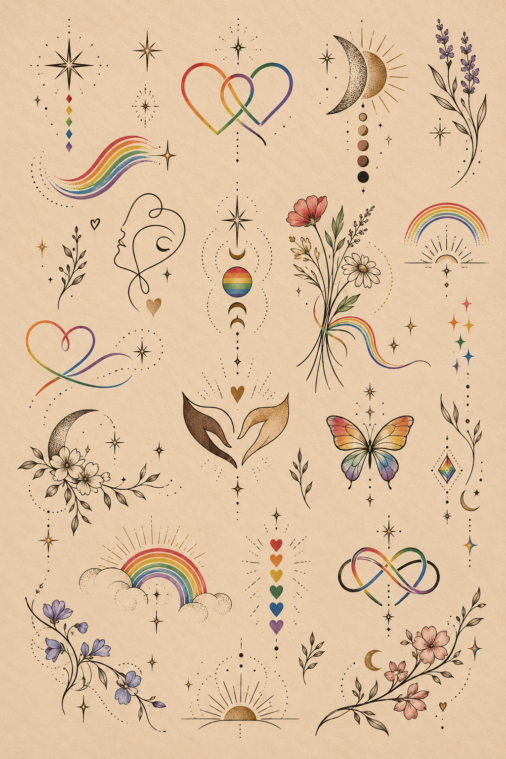Rainbow scribble tattoo idea