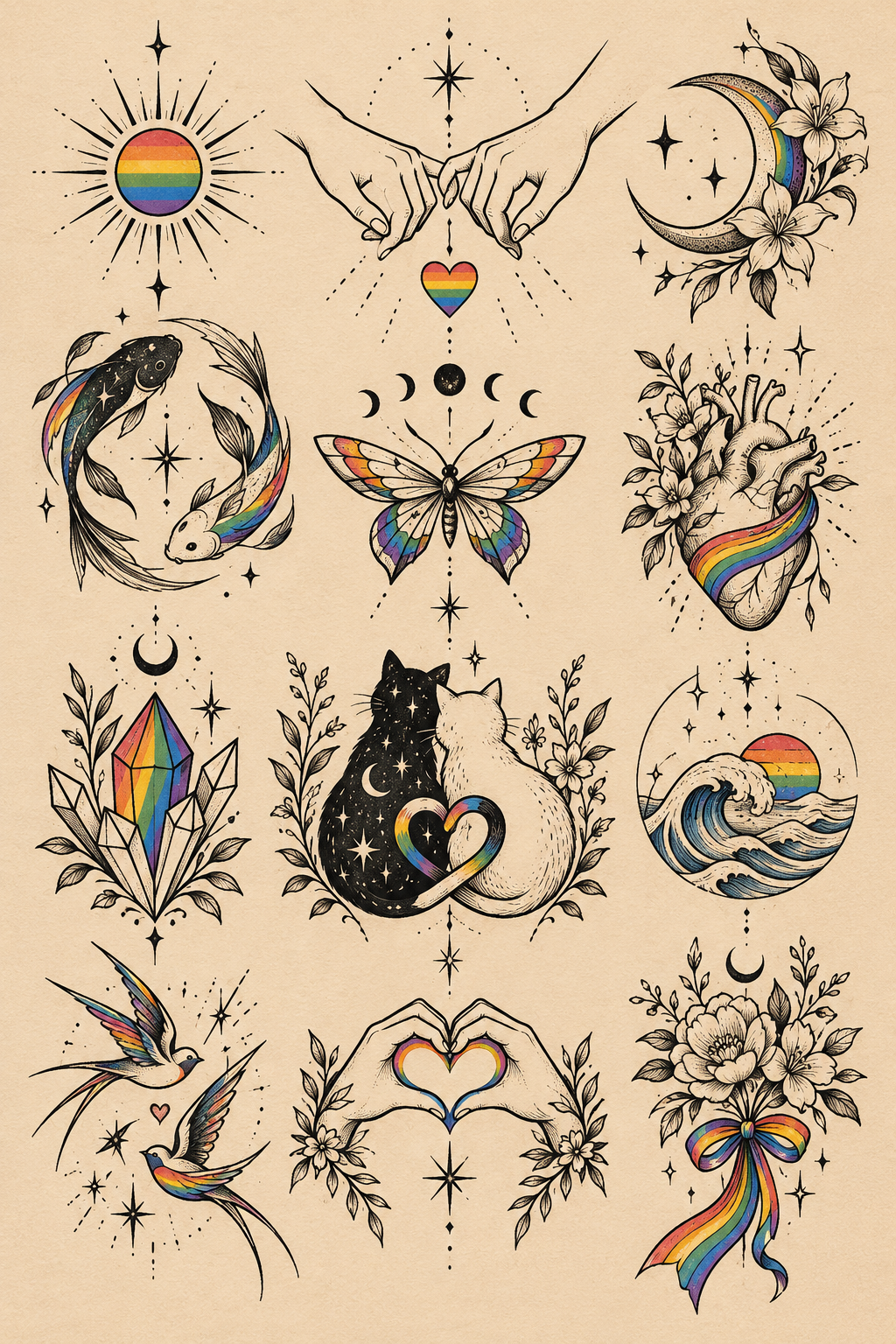 Pride faces tattoo idea