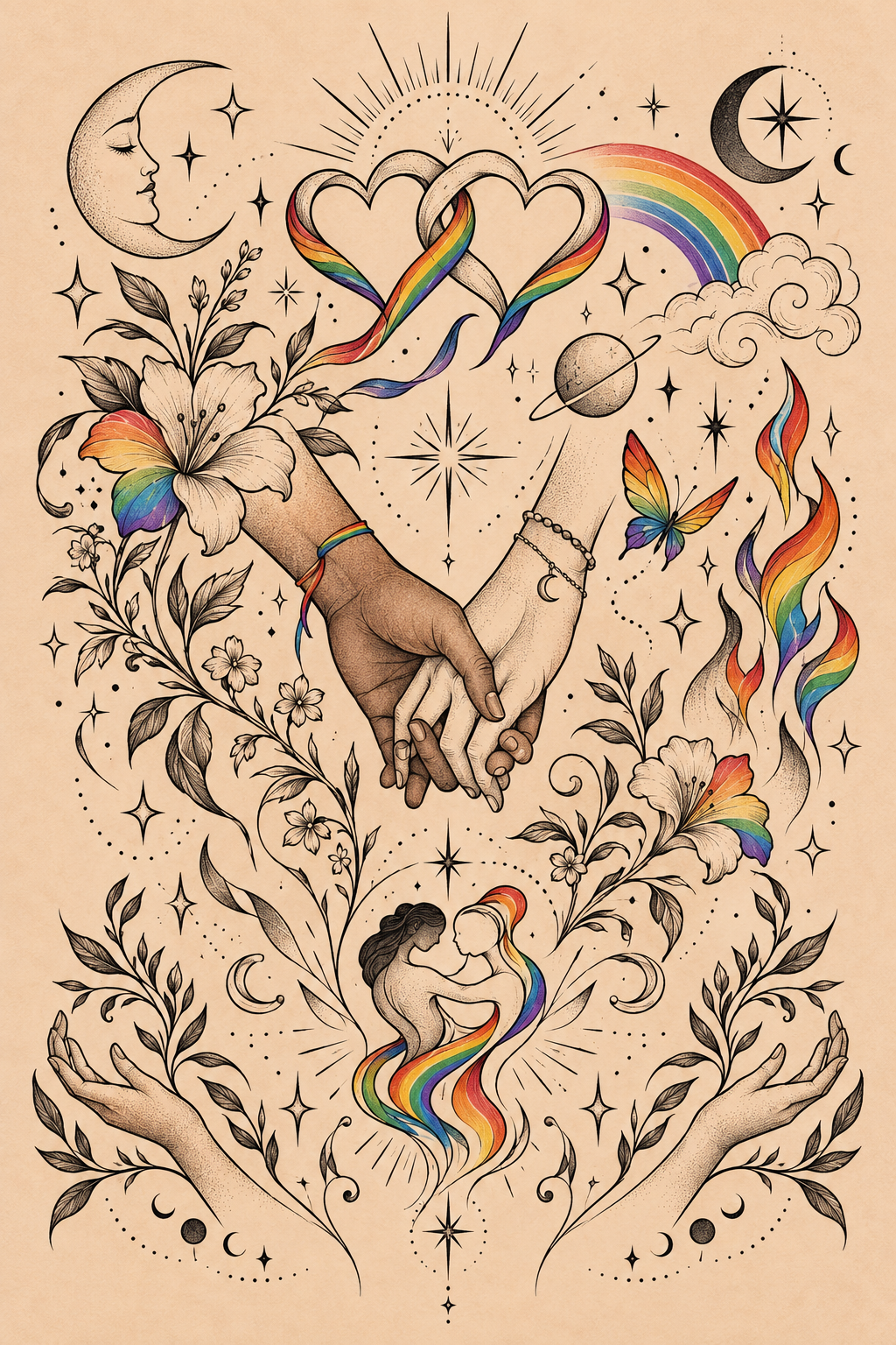 Pride fox tattoo idea