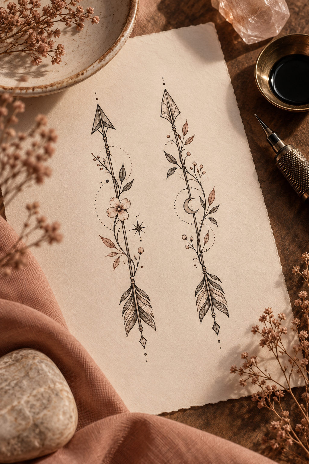 Little Arrows small sister tattoo idea