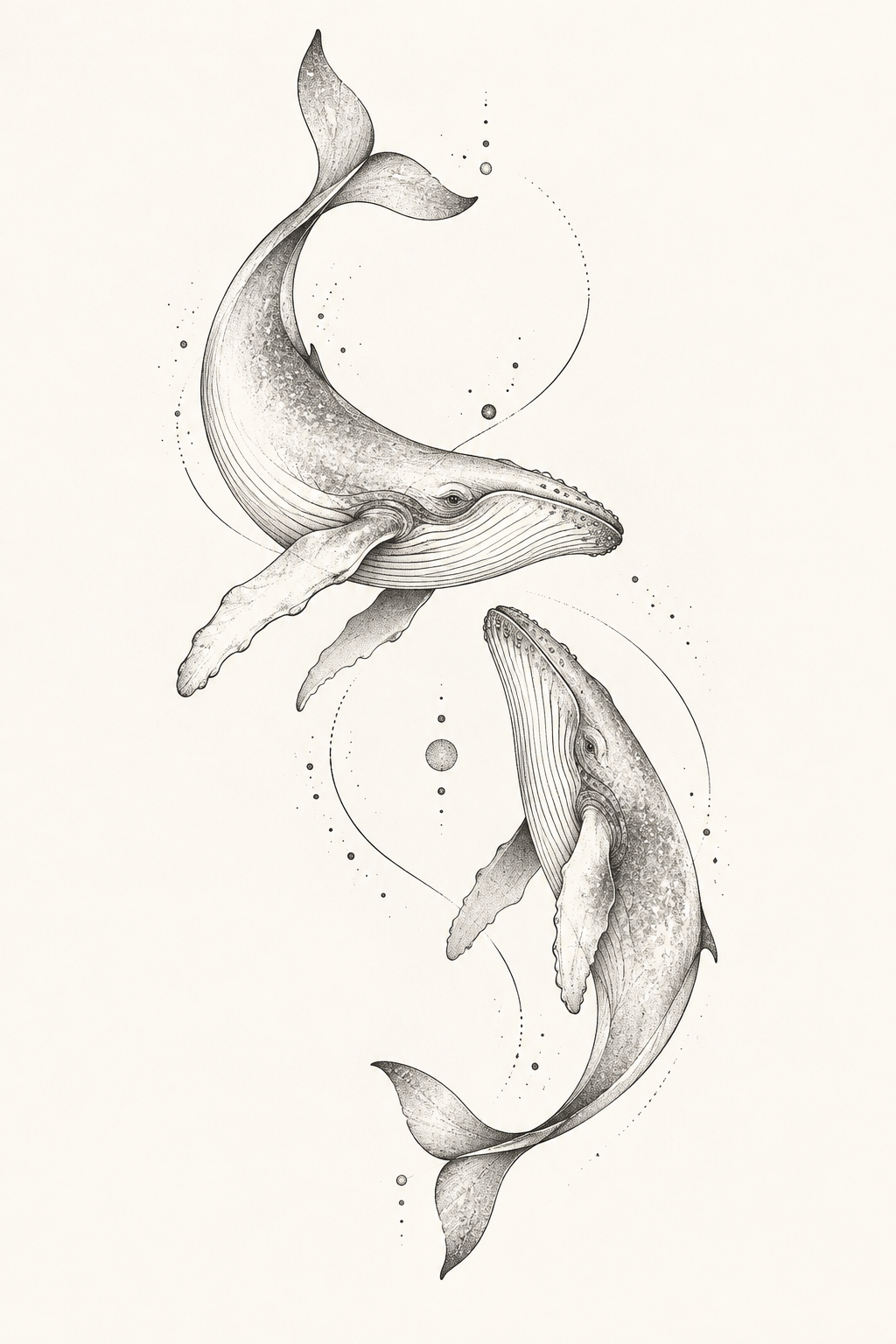 Matching Whale Ink Design tiny whale tattoo idea