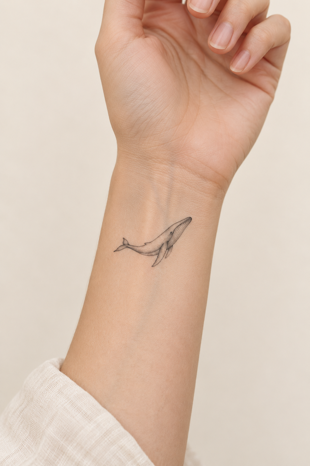 Tiny Wrist Whale Tattoo tiny whale tattoo idea