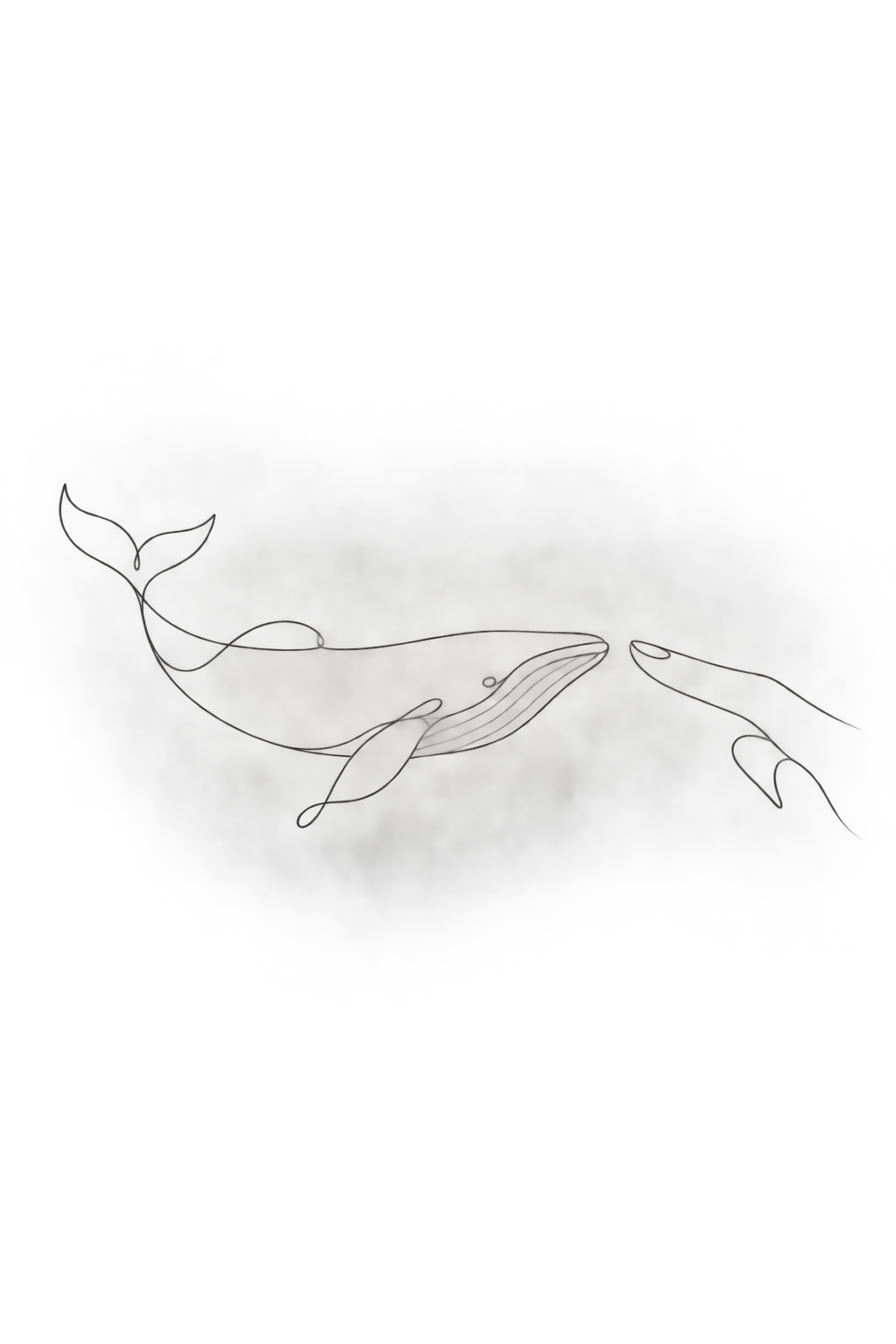 Single-Line Finger Whale tiny whale tattoo idea