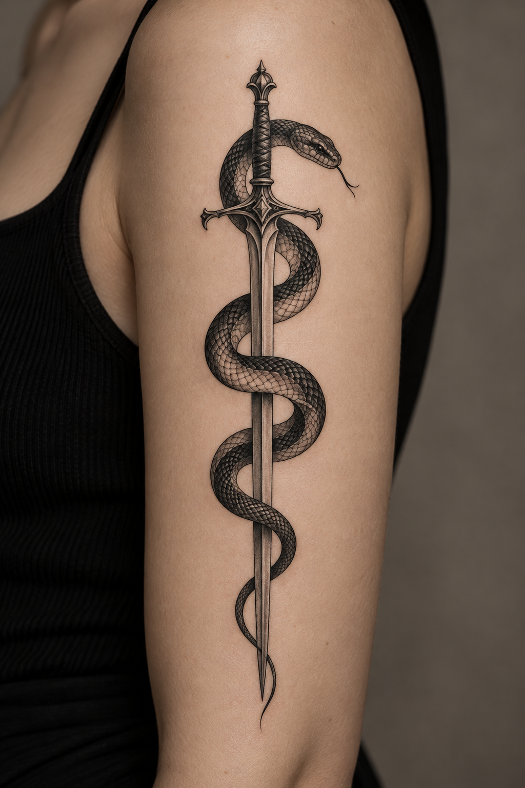 small sword and snake tattoos idea 3