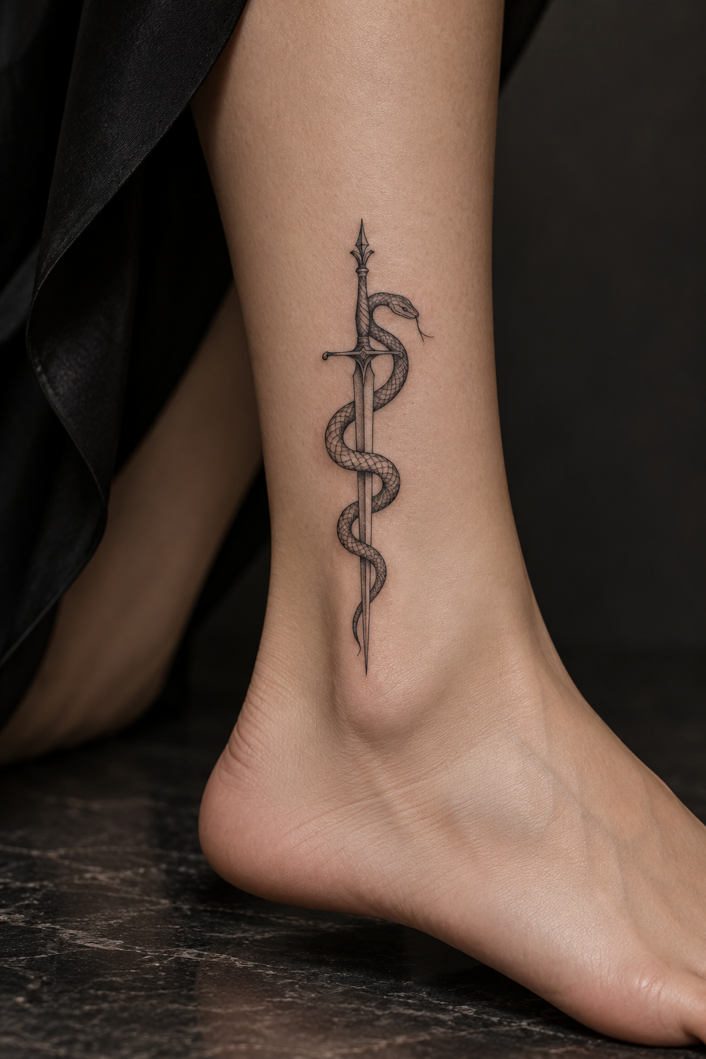 small sword and snake tattoos idea 7