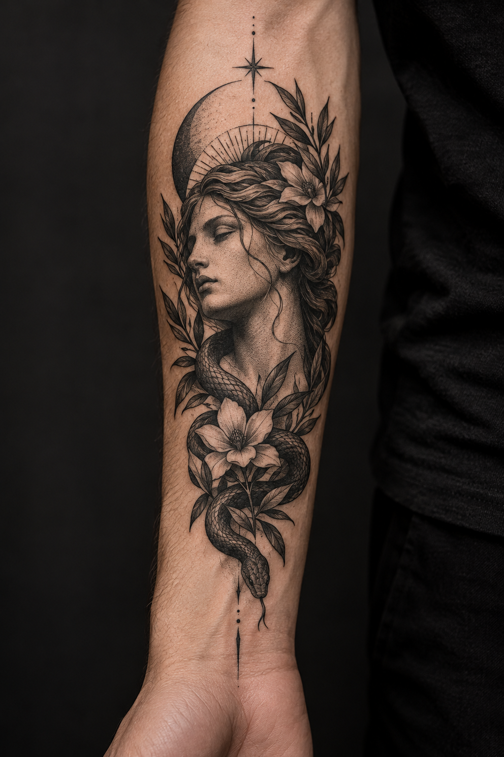 small sword and snake tattoos idea 8