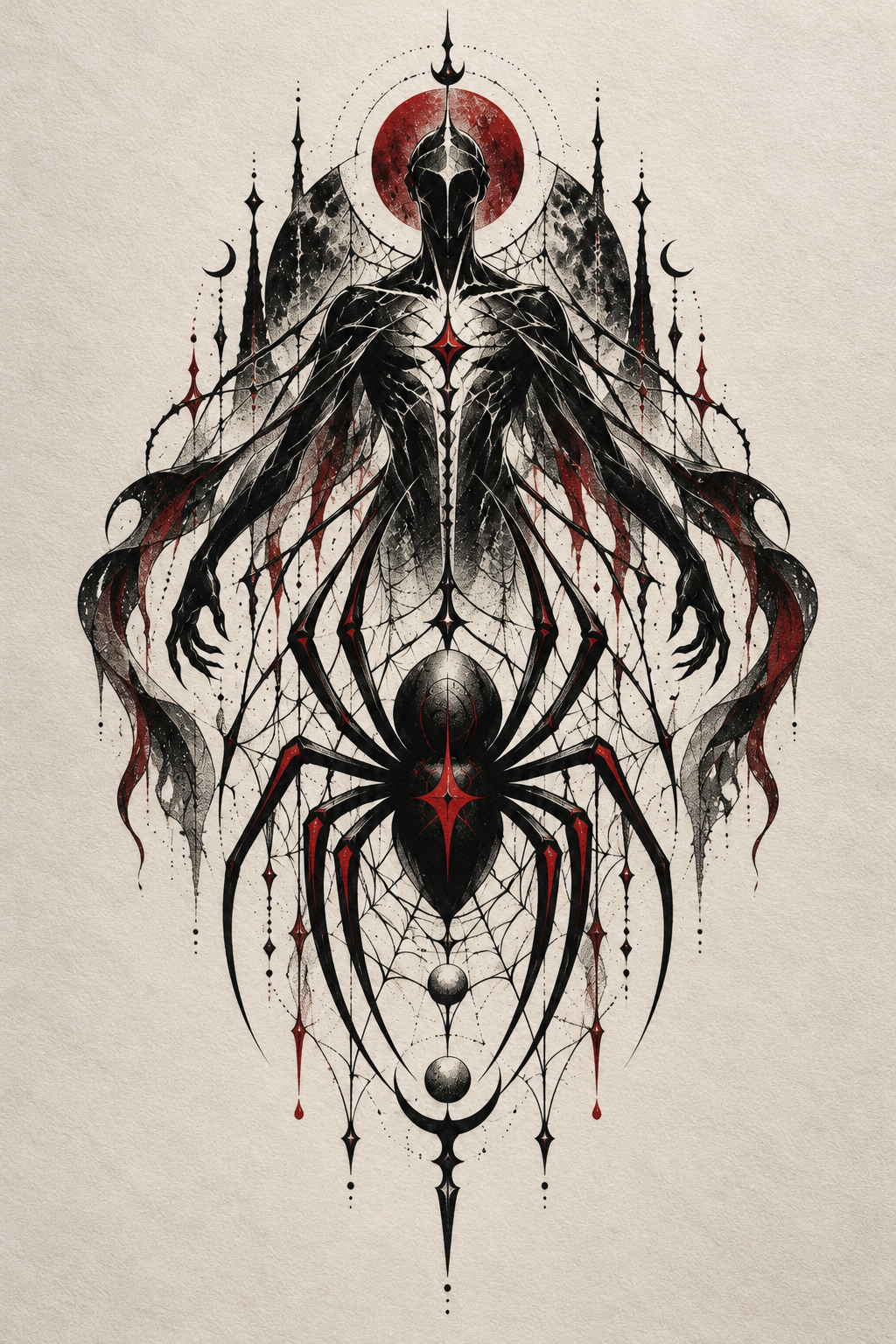 Geometric webwork Spider-Man tattoo idea