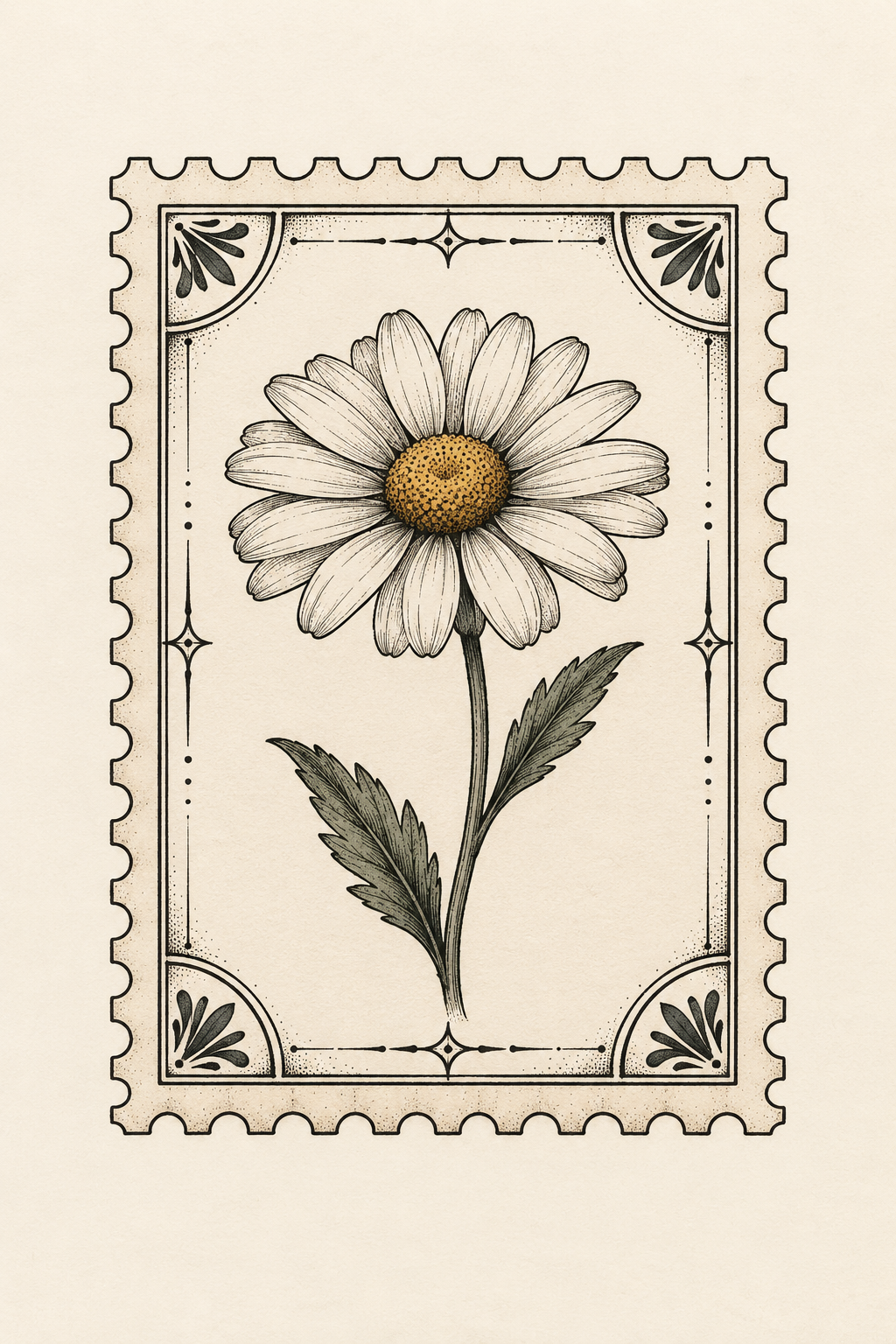 Daisy on a Stamp stamp tattoo idea