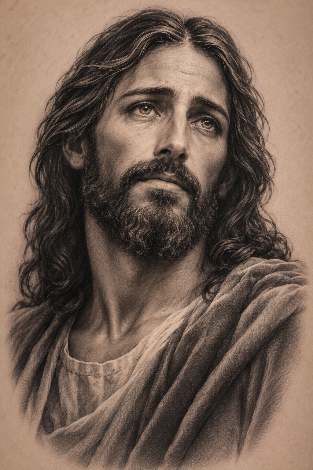 realistic Jesus tattoo idea