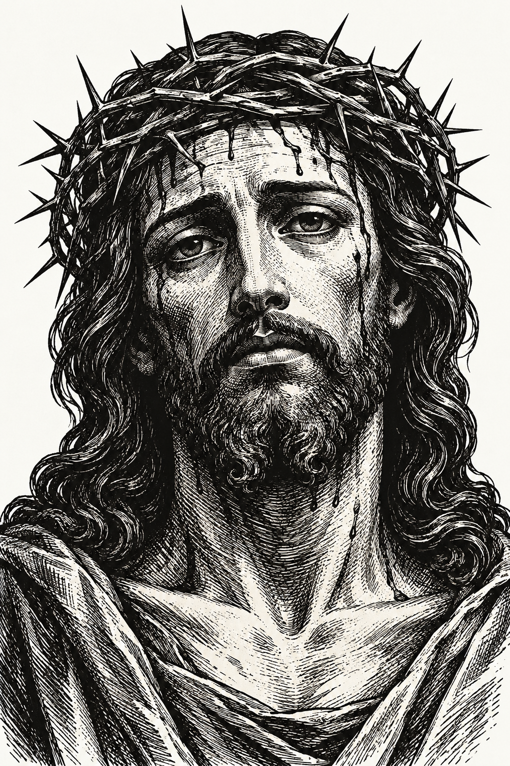 woodcut Christ tattoo idea
