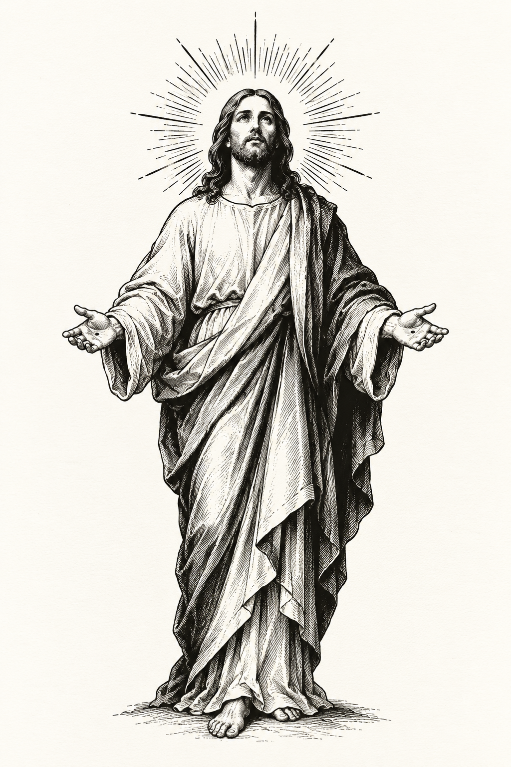 black ink Jesus tattoo idea