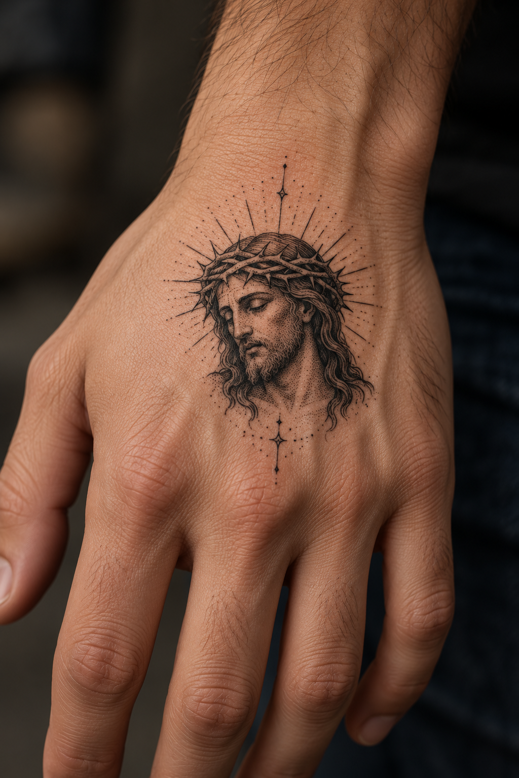 Jesus hand tattoo idea