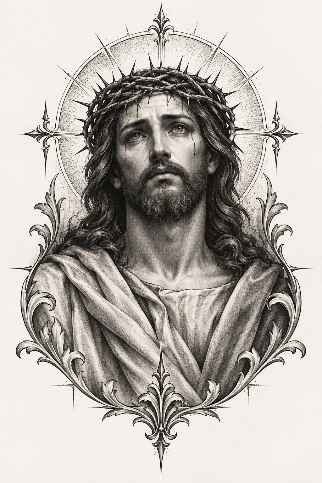 Jesus Christ centerpiece tattoo idea