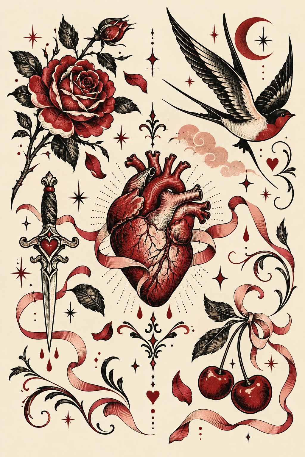 2. Heart cuff hanging down the sleeve