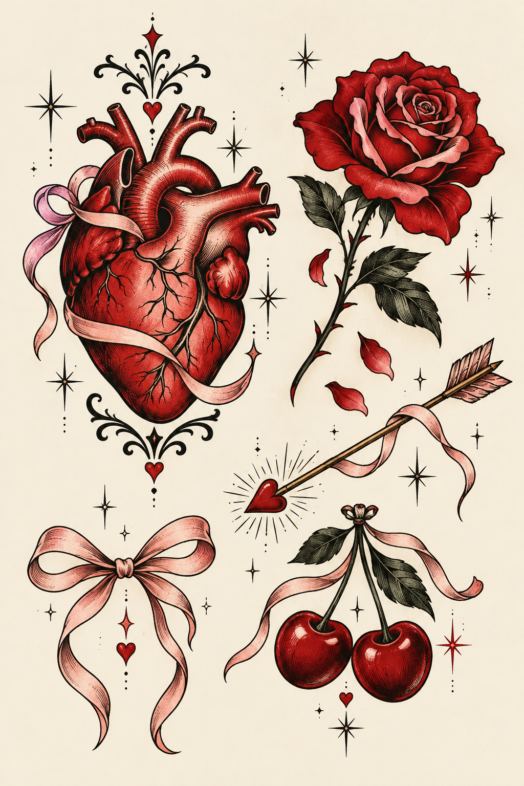 10. Valentine’s Day flash tattoo