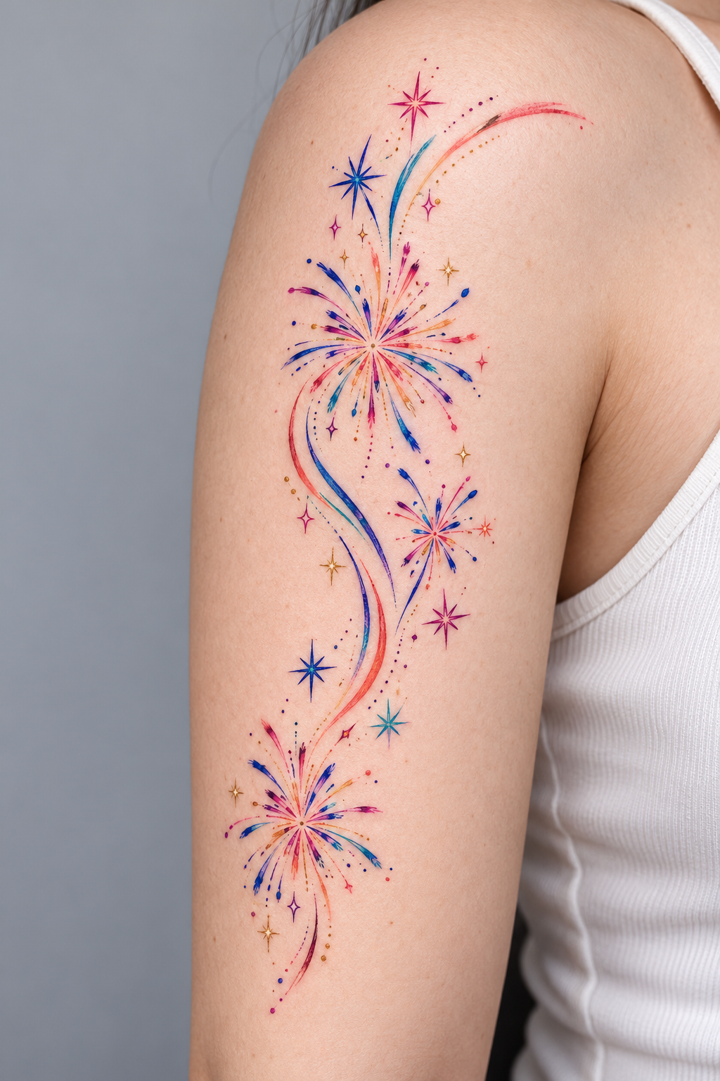 Fireworks Cluster Body Art