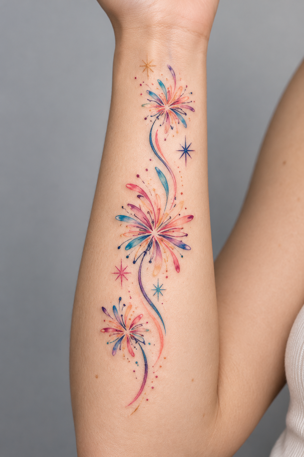 Floral Fireworks Ink Idea