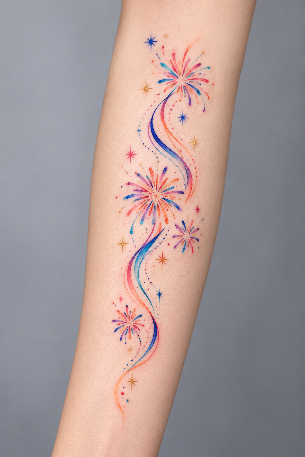 Firework Ribbon Tattoo