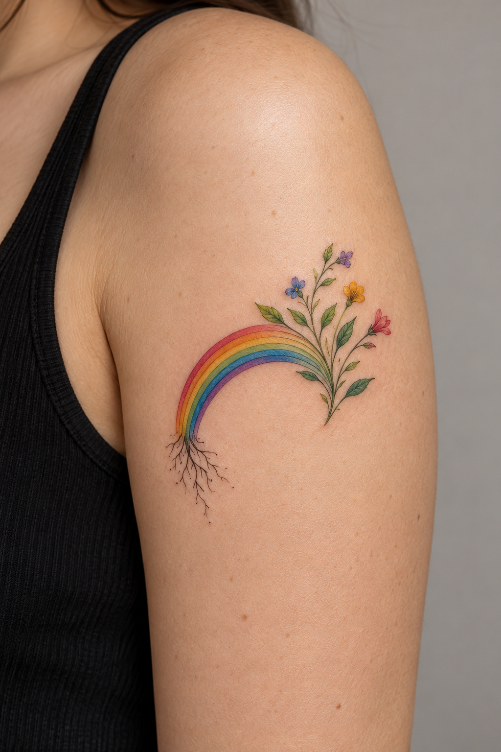 watercolor rainbow tattoo