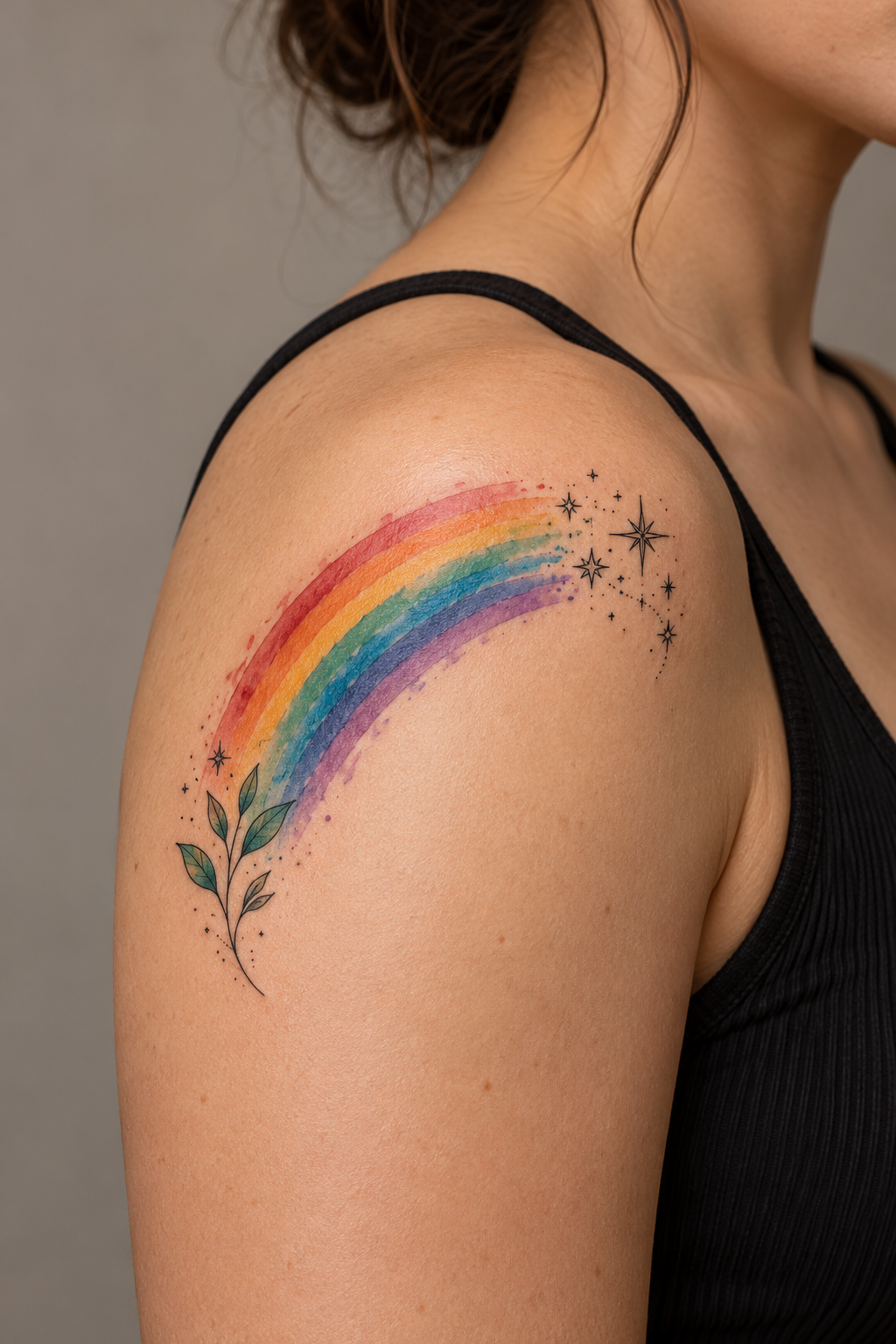 rainbow moon tattoo