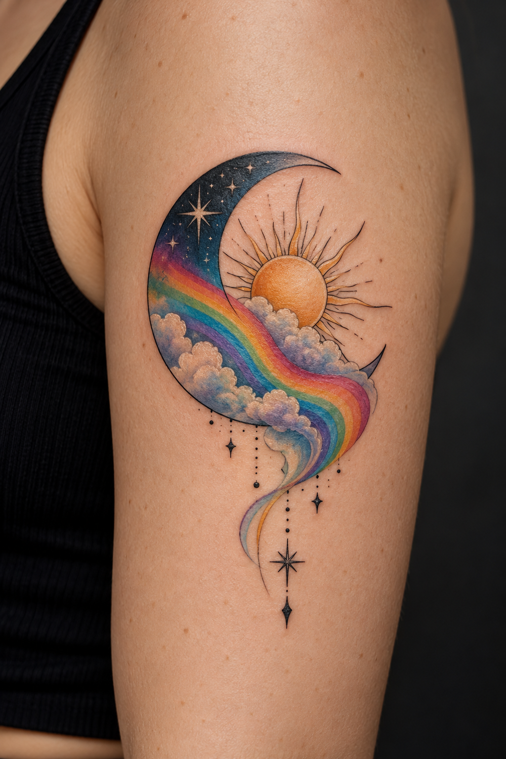 rainbow heart tattoo