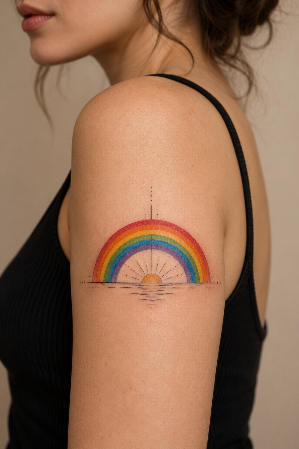 matching rainbow symbols tattoo