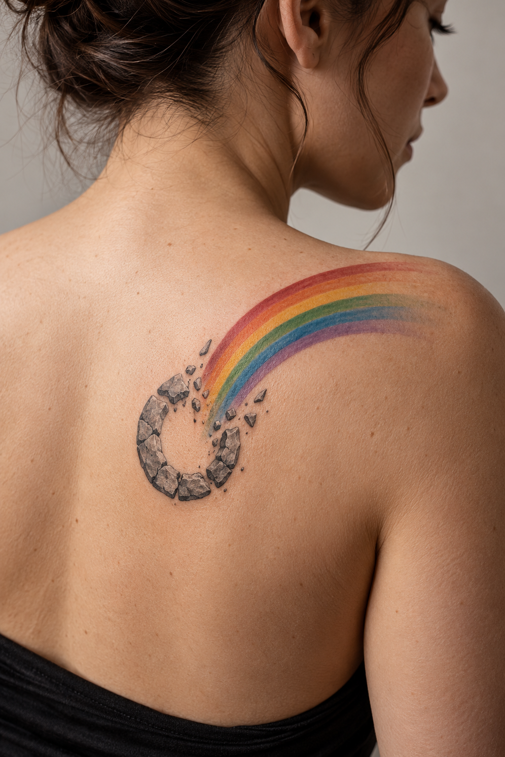 personal rainbow emblem tattoo