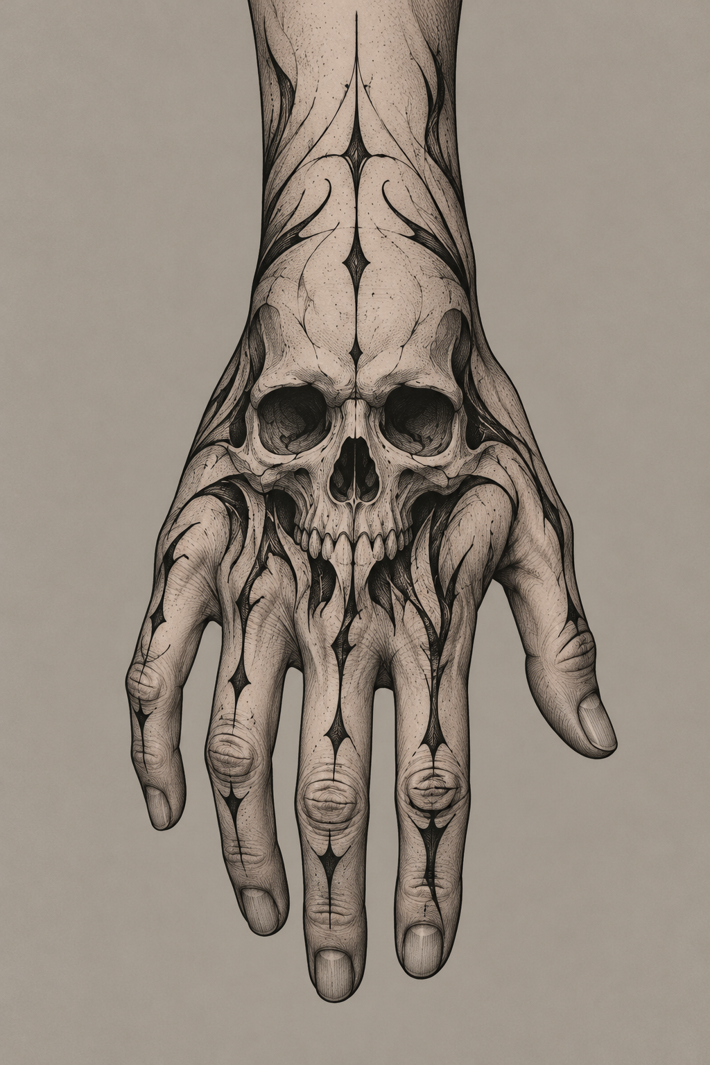 skull hand tattoo ideas 15