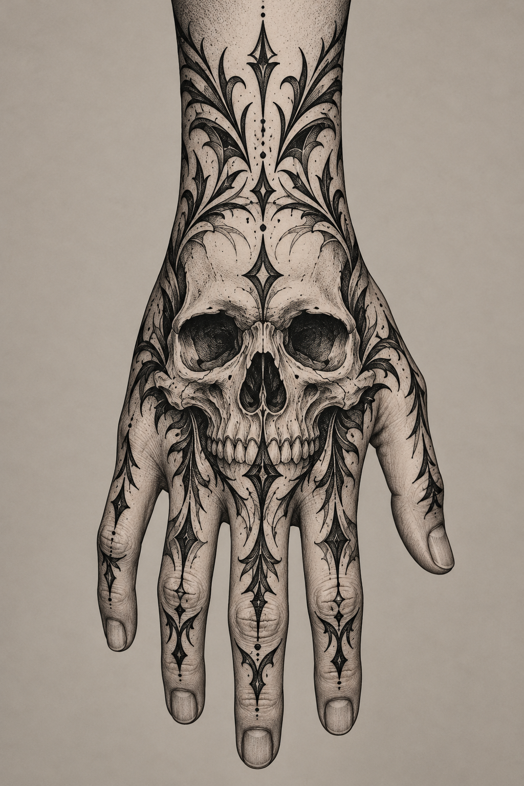 skull hand tattoo ideas 16