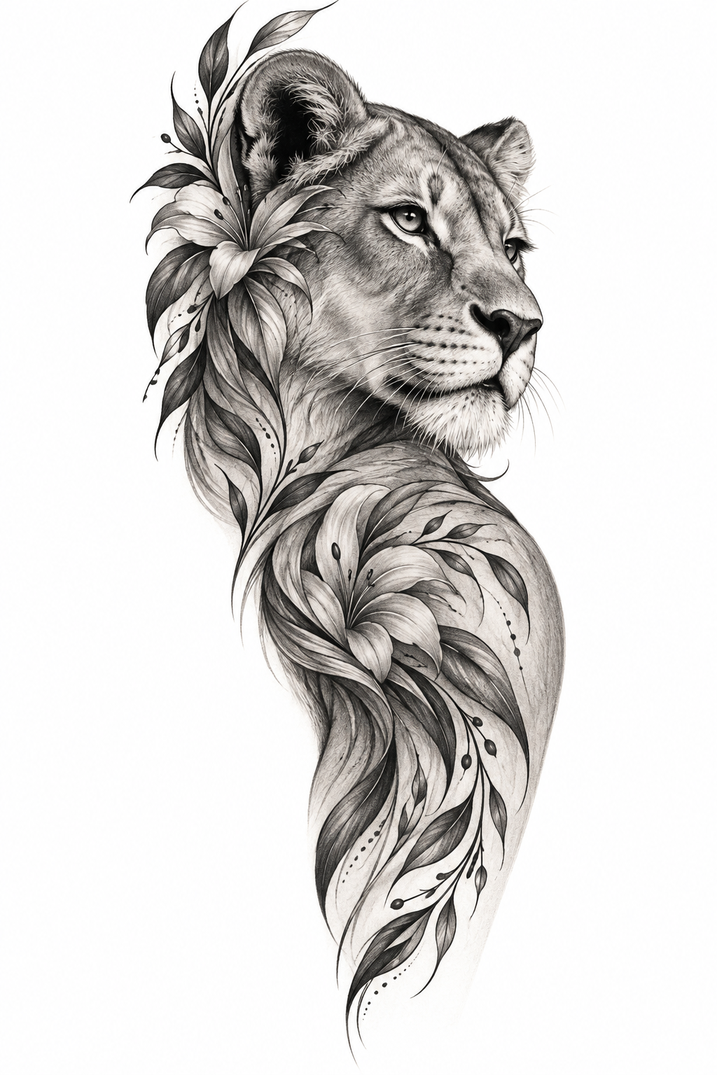 Women’s Lioness Shoulder Tattoo shoulder tattoo design concept
