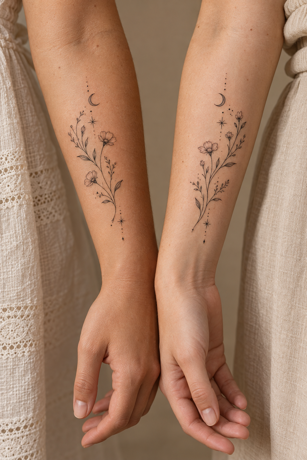 Matching sisterhood word tattoos