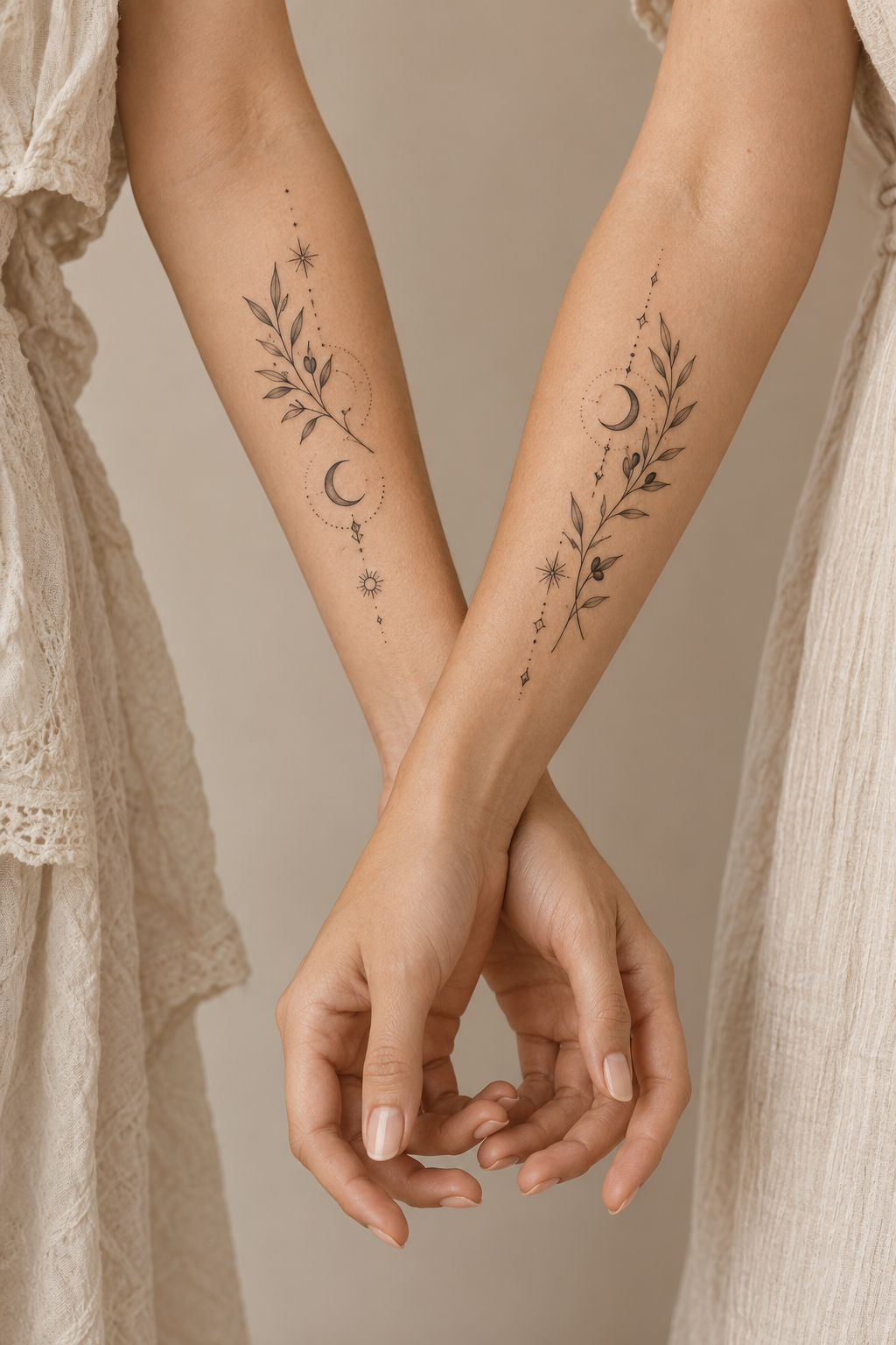 Matching date and coordinate tattoos for sisters