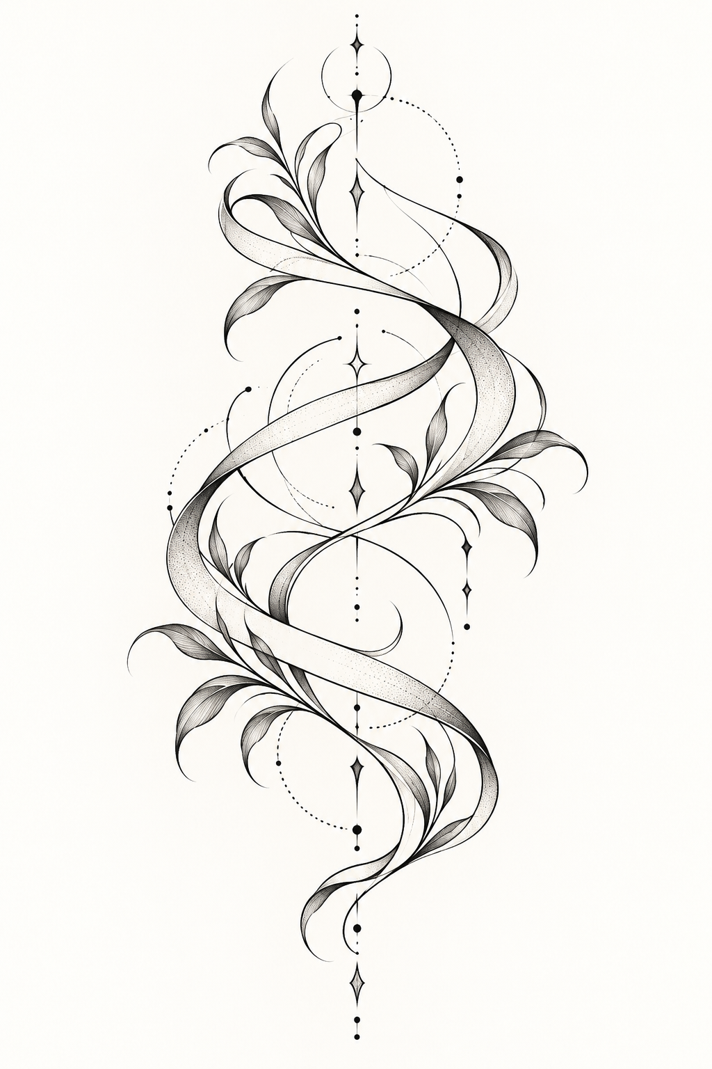 minimalist ribbon tattoos: upper-arm loop