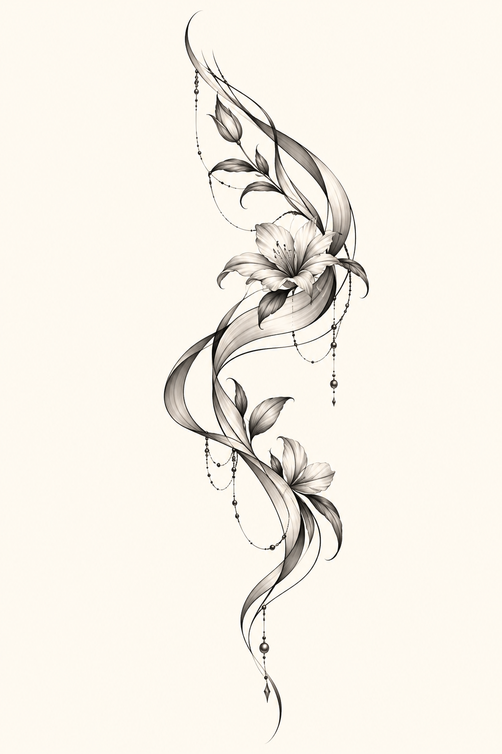 minimalist ribbon tattoos: hip placement