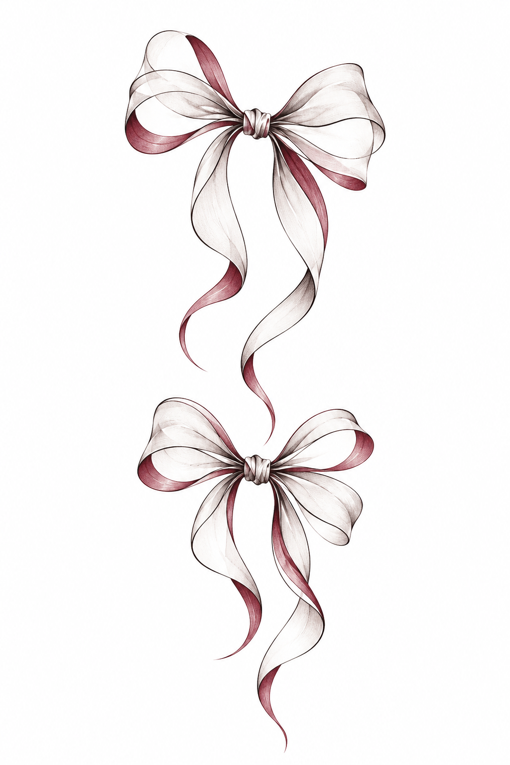 minimalist ribbon tattoos: minimalist bow pair