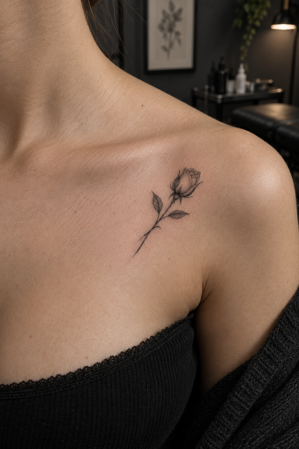 Small geometric heart small chest tattoo idea