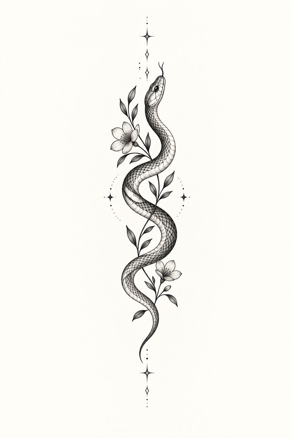 Minimalist Snake small thigh tattoo idea