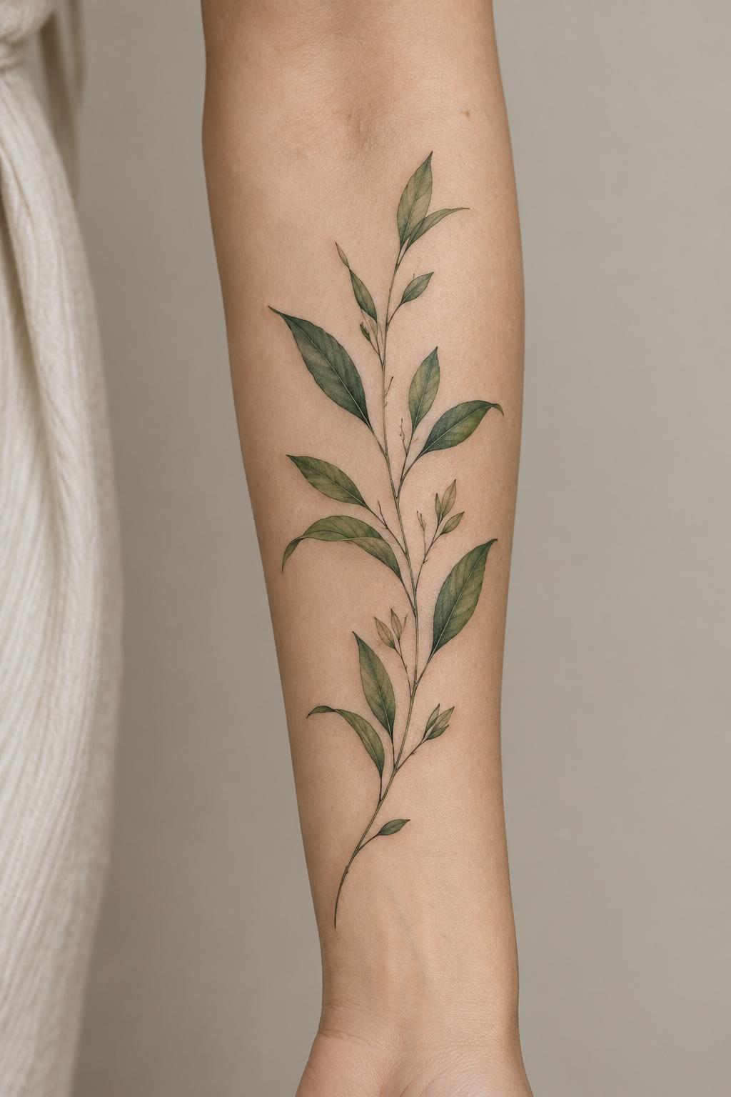 Fresh Green Branch summer tattoo idea