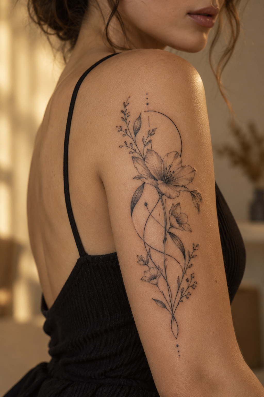 name with flowers meaningful tattoo idea
