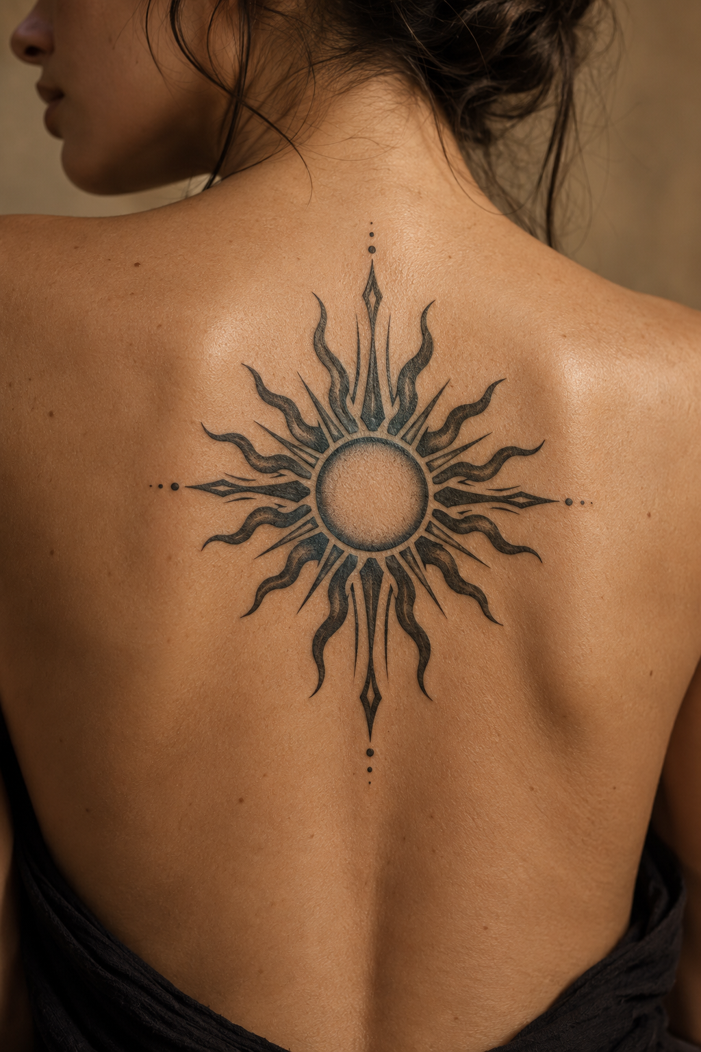 tribal sun meaningful tattoo idea